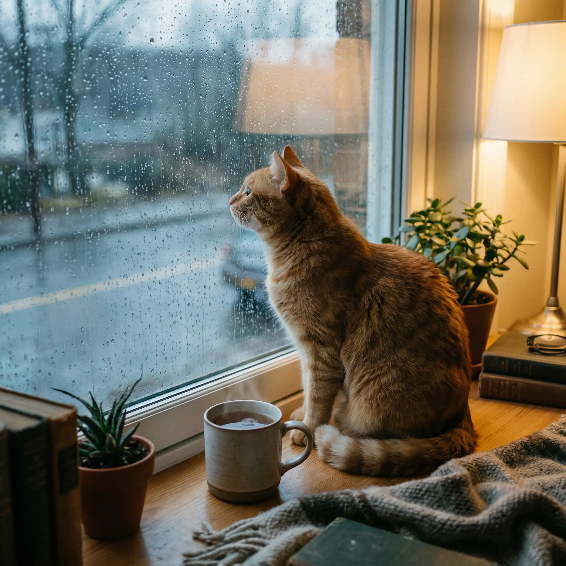 猫咪望着窗外的雨 - 小小影视在线观看免费